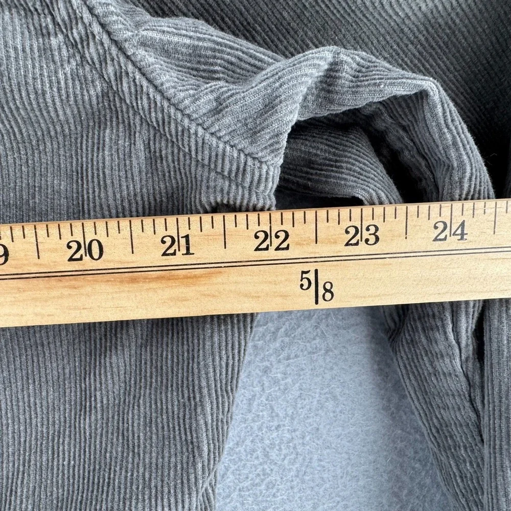 Levis Corduroy Pearl Snap Western Shirt Mens Medium Gray Cotton Long Sleeve